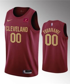 Custom Cleveland Cavaliers Active Player Wine Icon Edition Stitched Basketball Jersey
