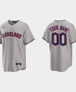 Custom Cleveland Guardians Cool Base Jersey Gray
