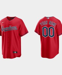 Custom Cleveland Guardians Cool Base Jersey Red