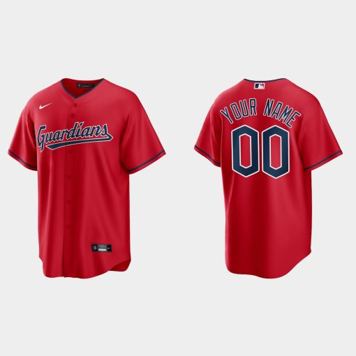 Custom Cleveland Guardians Cool Base Jersey Red