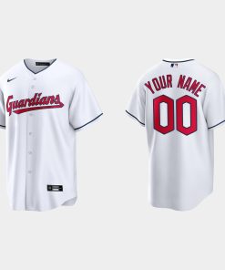 Custom Cleveland Guardians Cool Base Jersey White