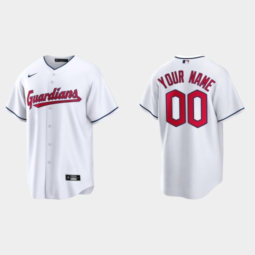 Custom Cleveland Guardians Cool Base Jersey White