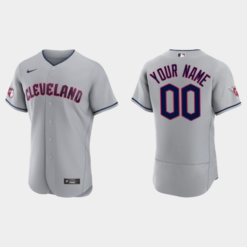 Custom Cleveland Guardians Flex Base Jersey Gray