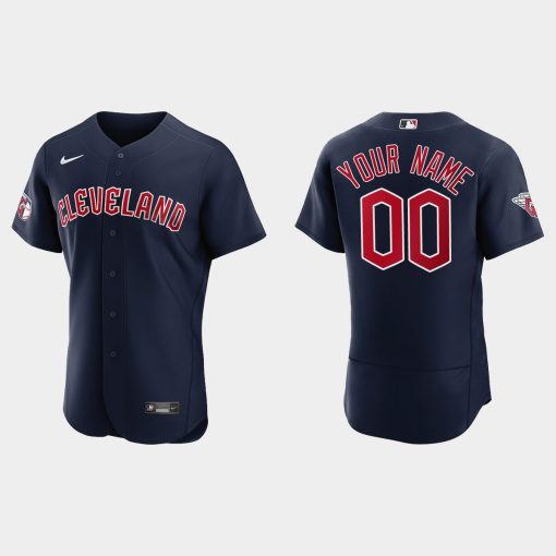 Custom Cleveland Guardians Flex Base Jersey Navy