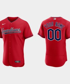 Custom Cleveland Guardians Flex Base Jersey Red