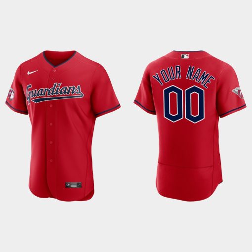 Custom Cleveland Guardians Flex Base Jersey Red