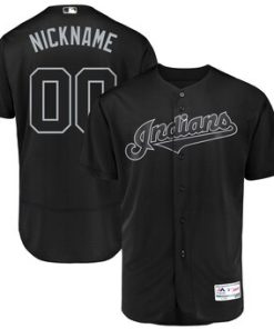 Custom Cleveland Indians 2019 Players' Weekend Flex Base Roster Black Jersey