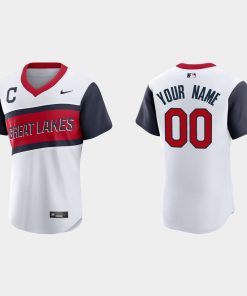 Custom Cleveland Indians 2021 Little League Classic Home Flex Base Jersey White