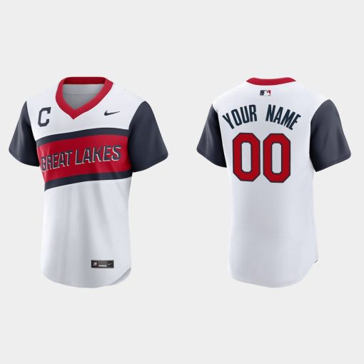 Custom Cleveland Indians 2021 Little League Classic Home Flex Base Jersey White