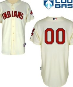 Custom Cleveland Indians Cream Jersey
