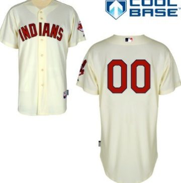 Custom Cleveland Indians Cream Jersey