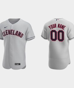 Custom Cleveland Indians Gray Flex Base 2020 Road Jersey