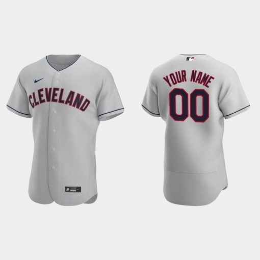 Custom Cleveland Indians Gray Flex Base 2020 Road Jersey