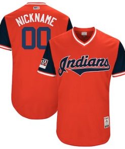 Custom Cleveland Indians Red 2018 Players' Weekend Flex Base Jersey