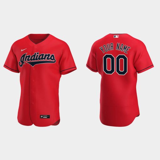 Custom Cleveland Indians Red Flex Base 2020 Alternate Jersey