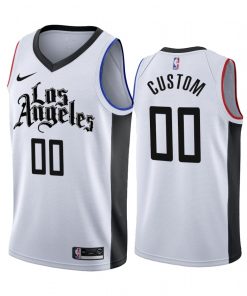 Custom Clippers 2019-20 White Los Angeles City Edition Jersey