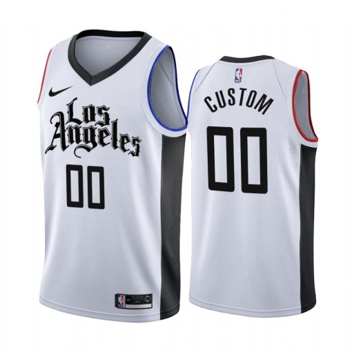 Custom Clippers 2019-20 White Los Angeles City Edition Jersey