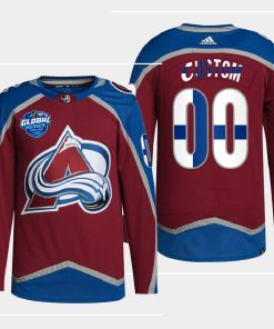 Custom Colorado Avalanche 2022 Global Series Burgundy Finland Edition Jersey