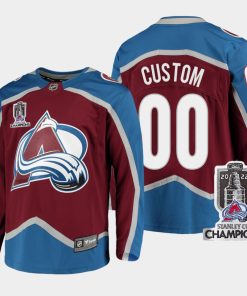 Custom Colorado Avalanche 2022 Stanley Cup Champions Burgundy Jersey Home