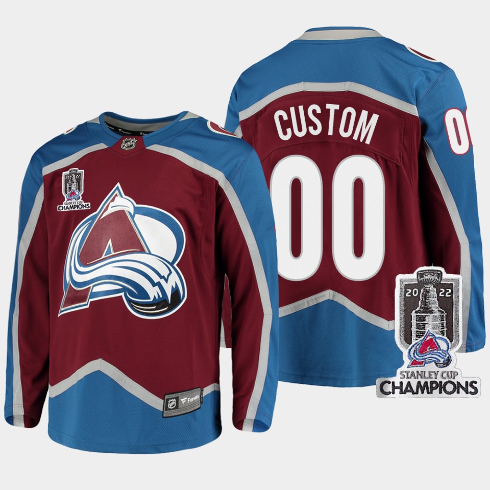 Custom Colorado Avalanche 2022 Stanley Cup Champions Burgundy Jersey ...