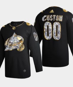 Custom Colorado Avalanche 2022 Stanley Cup Playoffs Black Diamond Edition Jersey