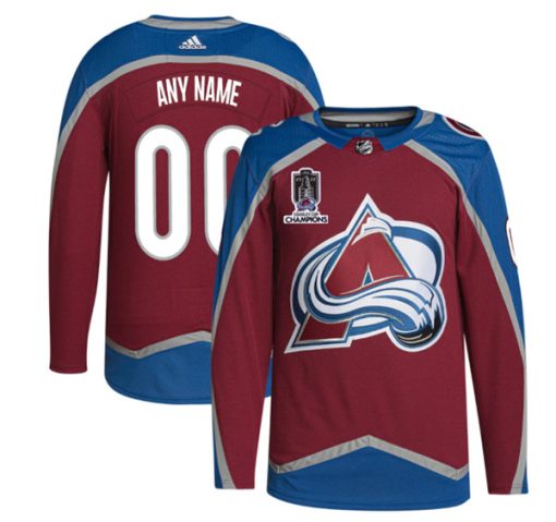 Custom Colorado Avalanche Avtive Player 2022 Burgundy Stanley Cup Champions Patch Stitched Jersey