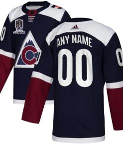 Custom Colorado Avalanche Avtive Player 2022 Navy Stanley Cup Champions Patch Stitched Jersey