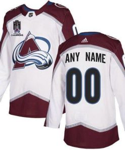 Custom Colorado Avalanche Avtive Player 2022 White Stanley Cup Champions Patch Stitched Jersey