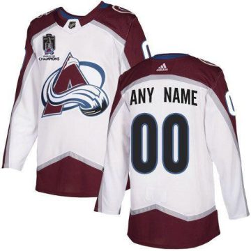 Custom Colorado Avalanche Avtive Player 2022 White Stanley Cup Champions Patch Stitched Jersey