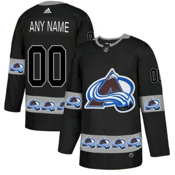 Custom Colorado Avalanche Black Team Logos Fashion Jersey