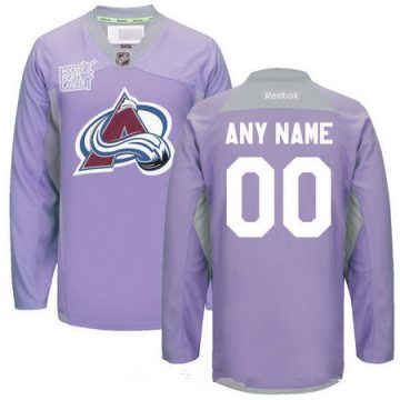 Custom Colorado Avalanche Purple Pink Hockey Fights Cancer Practice Jersey