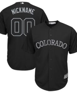 Custom Colorado Rockies 2019 Players' Weekend Cool Base Roster Black Jersey