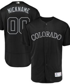 Custom Colorado Rockies 2019 Players' Weekend Flex Base Roster Black Jersey