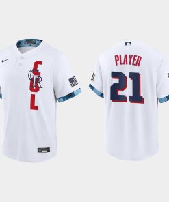Custom Colorado Rockies 2021 All-star Game Cool Base Jersey White