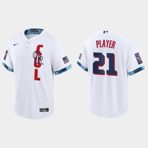 Custom Colorado Rockies 2021 All-star Game Cool Base Jersey White