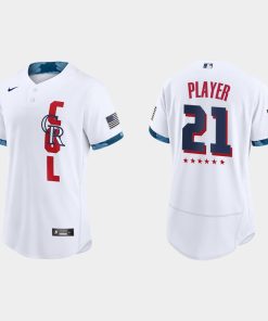 Custom Colorado Rockies 2021 All-star Game Flex Base Jersey White