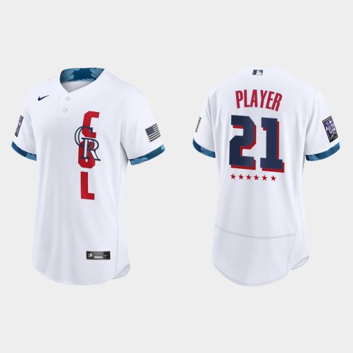 Custom Colorado Rockies 2021 All-star Game Flex Base Jersey White