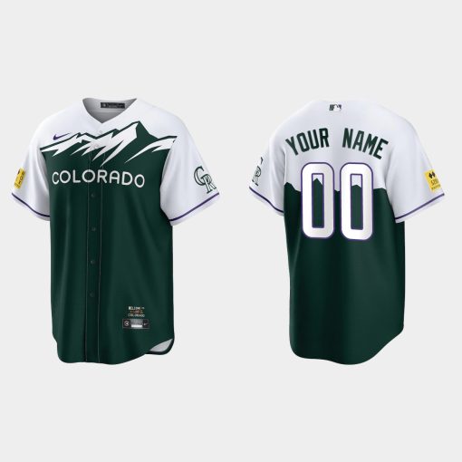 Custom Colorado Rockies 2022 City Connect Cool Base Jersey Green