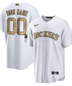 Custom Colorado Rockies Active Player White 2022 All-star Cool Base Stitched Baseball Jersey