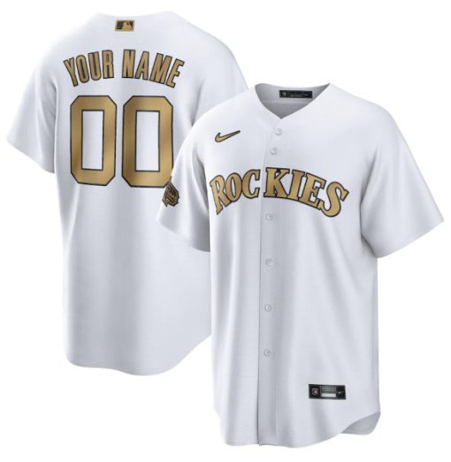 Custom Colorado Rockies Active Player White 2022 All-star Cool Base Stitched Baseball Jersey