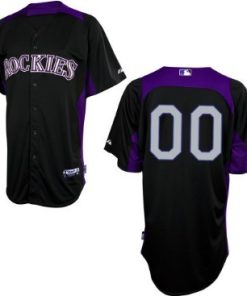 Custom Colorado Rockies Black Bp Jersey