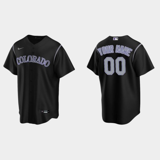 Custom Colorado Rockies Black Cool Base Alternate Jersey