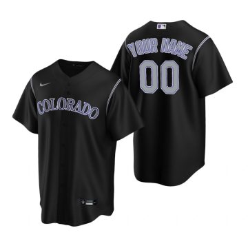 Custom Colorado Rockies Black Cool Base Jersey
