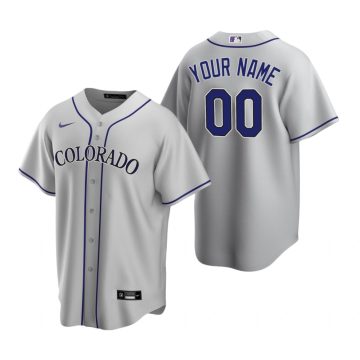 Custom Colorado Rockies Gray Cool Base Road Jersey
