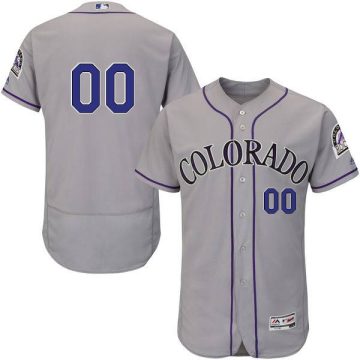 Custom Colorado Rockies Grey Flexbase Collection Jersey