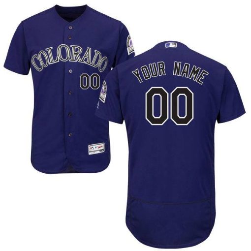 Custom Colorado Rockies Purple Flexbase Collection Jersey