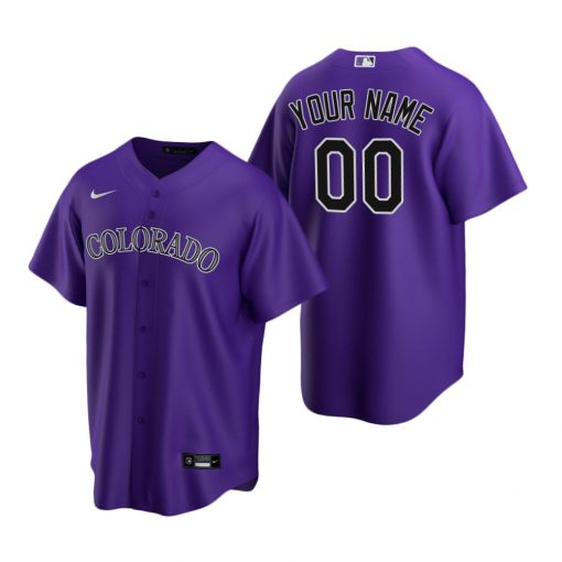 Custom Colorado Rockies Purple Cool Base Jersey