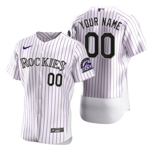 Custom Colorado Rockies White 2020 Flex Base Jersey