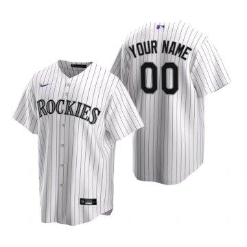 Custom Colorado Rockies White Cool Base Home Jersey