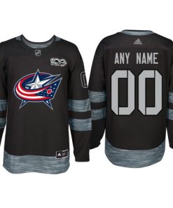 Custom Columbus Blue Jackets Black 1917 2017 100th Anniversary Jersey